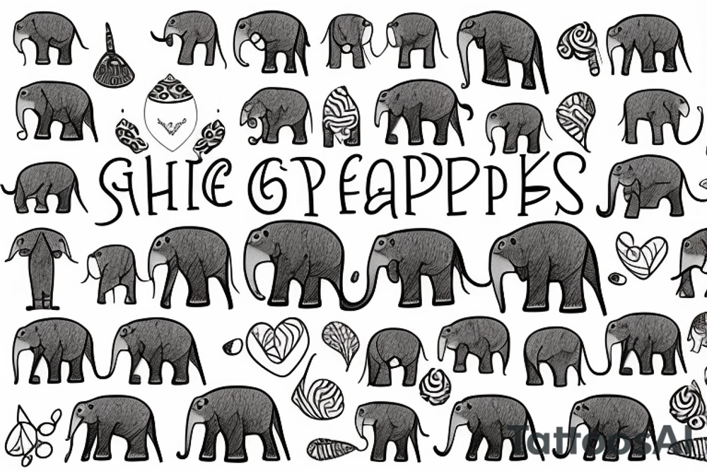 For a one year old who loves elephants and giraffes tattoo idea