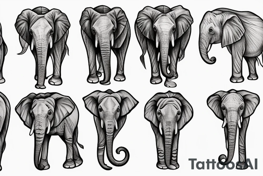For a one year old who loves elephants and giraffes tattoo idea