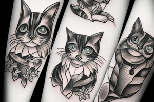 snow, cats tattoo idea