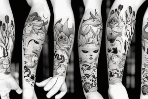 snow, cats tattoo idea