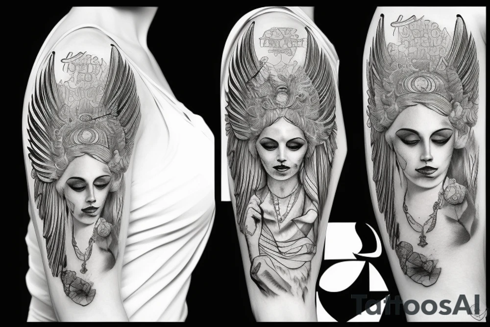 leo freedom angel daughter tattoo idea