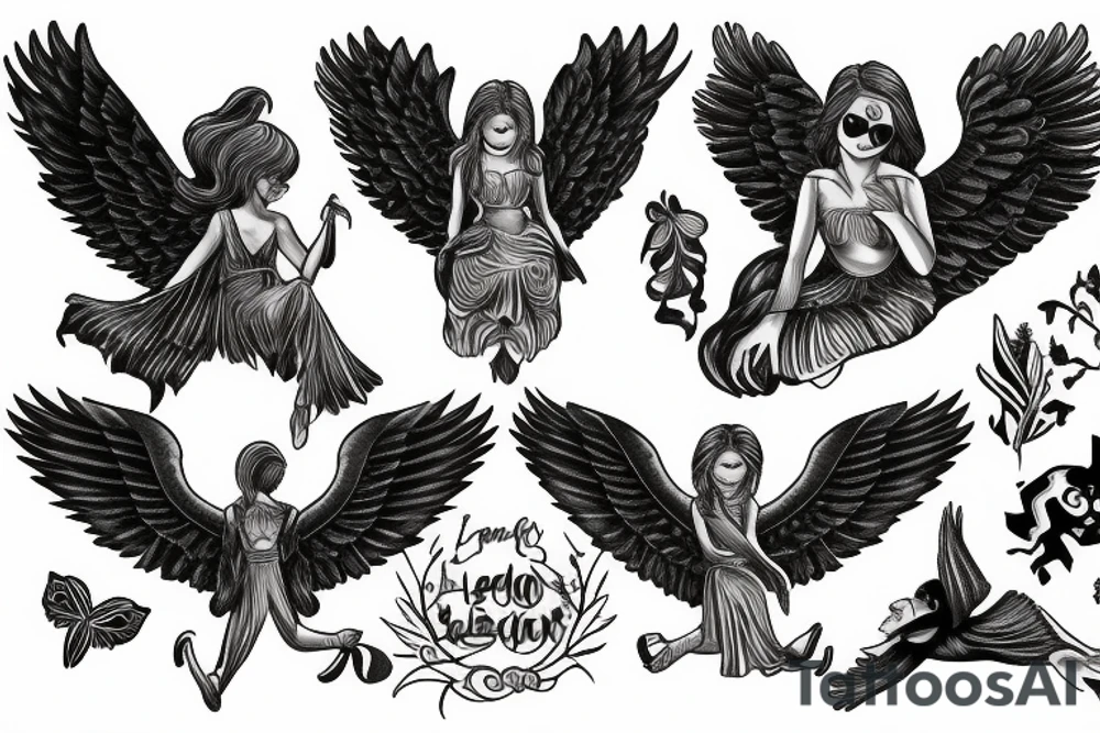 leo freedom angel daughter tattoo idea