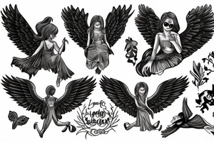 leo freedom angel daughter tattoo idea