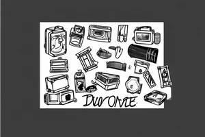Suitcase thrown through doorway tattoo idea