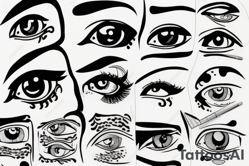 a man falling with an eye tattoo idea