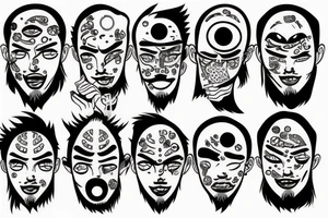 a man falling with an eye tattoo idea