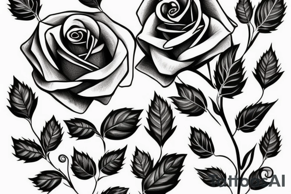 Rose with the word "dragoste" as the stem tattoo idea