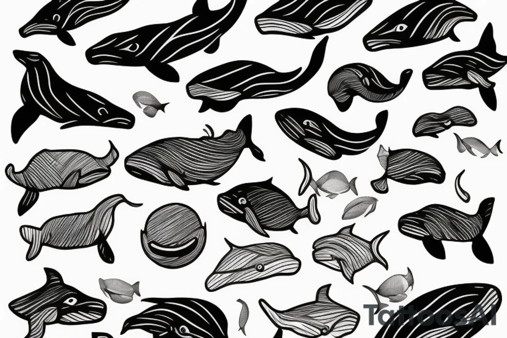 the whale emerges from the water tattoo idea