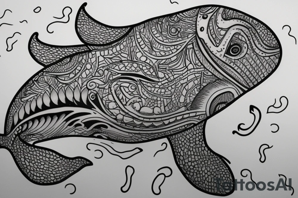 the whale emerges from the water tattoo idea