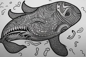 the whale emerges from the water tattoo idea