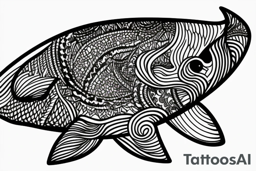 the whale emerges from the water tattoo idea