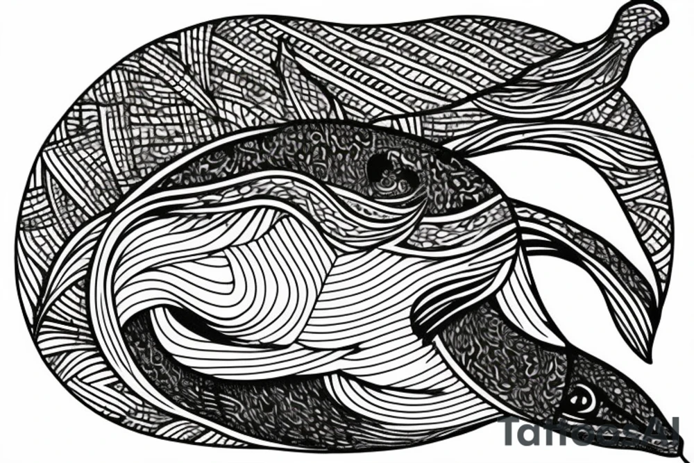 the whale emerges from the water tattoo idea