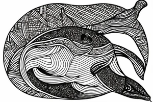 the whale emerges from the water tattoo idea