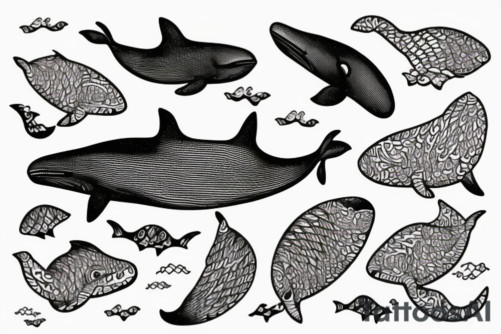 the whale emerges from the water tattoo idea