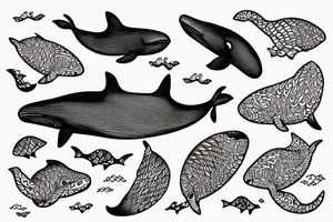 the whale emerges from the water tattoo idea