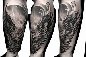 Black and grey phoenix tattoos realistic upper arm tattoo idea