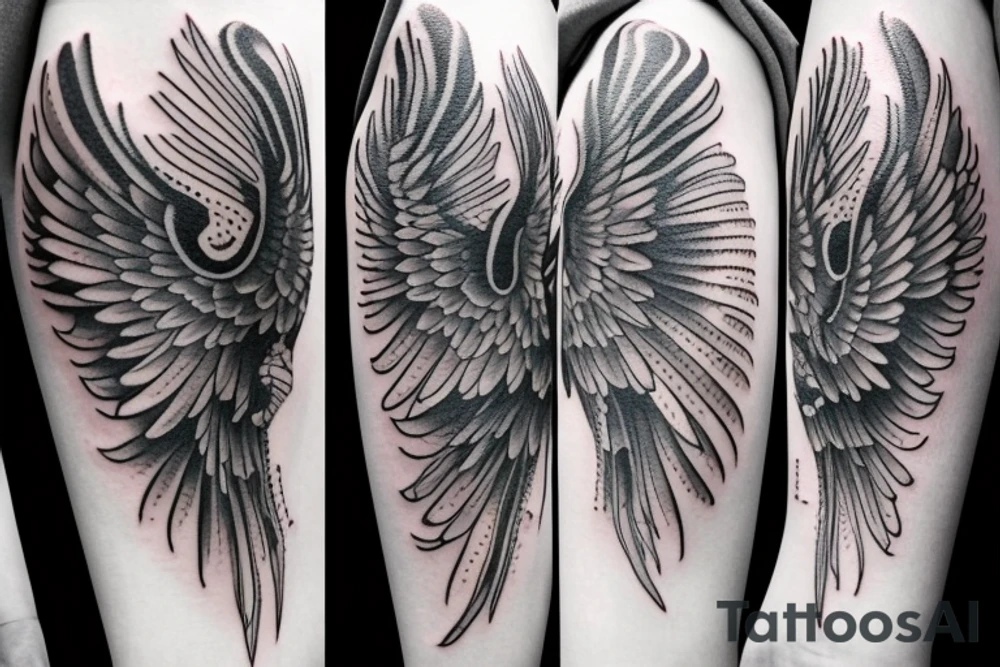 Black and grey phoenix tattoos realistic upper arm tattoo idea