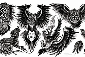 Pheonix and tiger tattoo idea