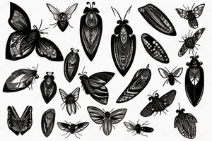 Black women moths around her tattoo idea