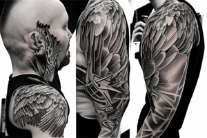 Archangel neck tattoo idea