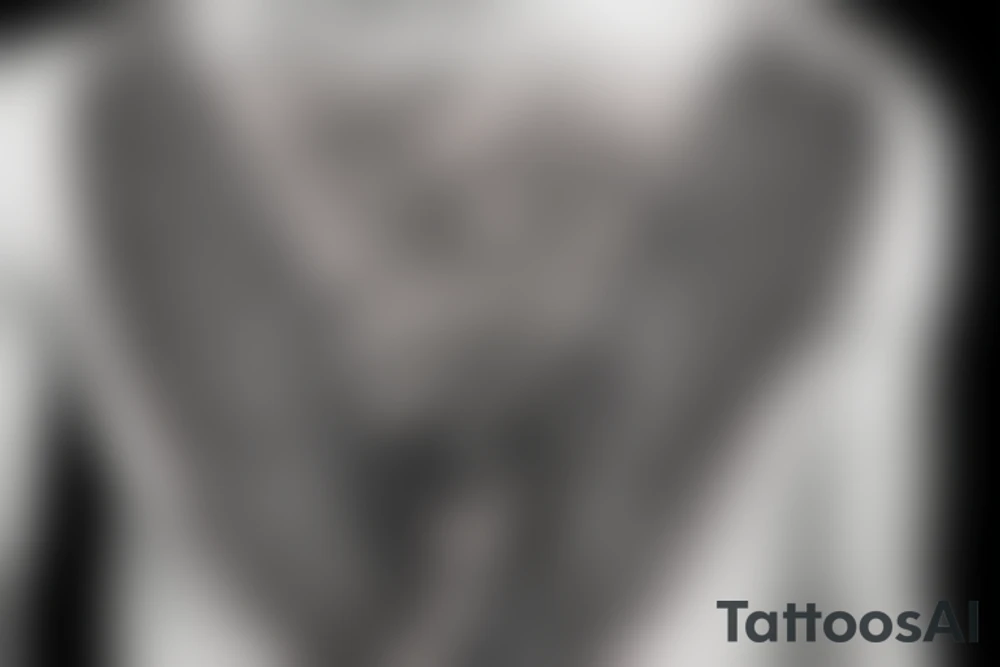 Archangel neck tattoo idea