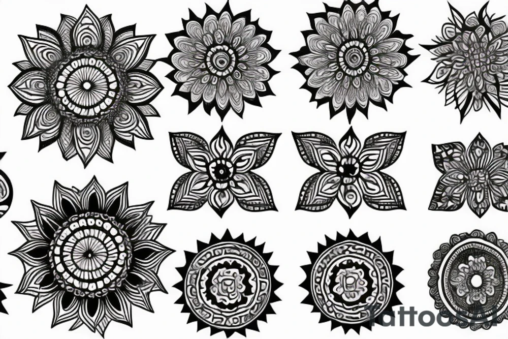 Mandala Blume Diamant tattoo idea