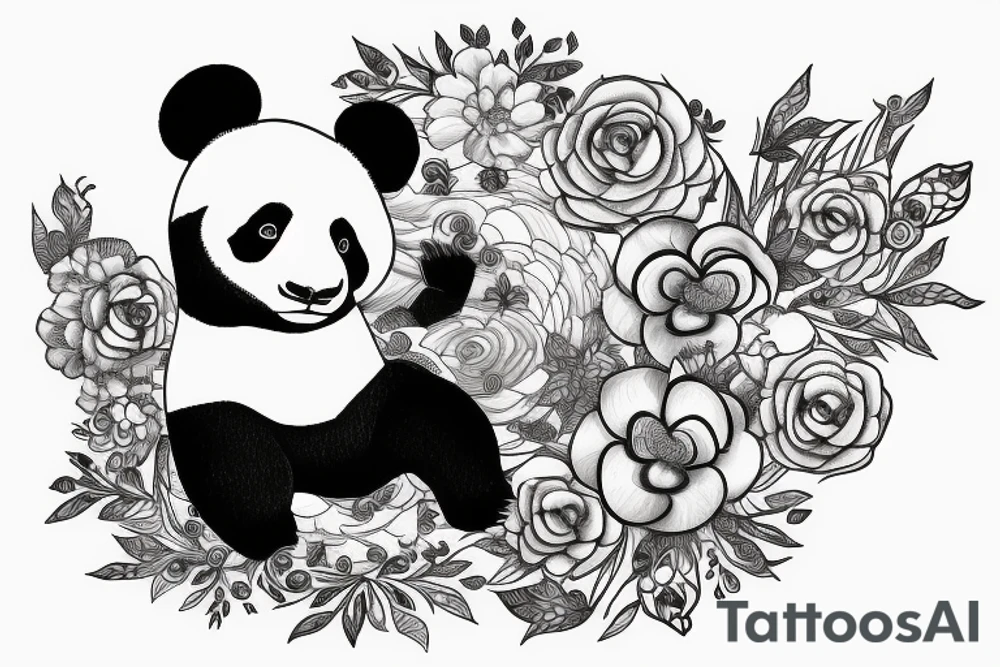 Panda mir Diamanten tattoo idea