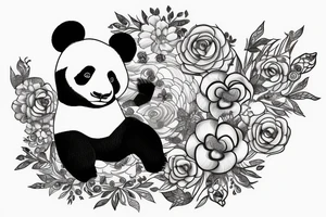 Panda mir Diamanten tattoo idea