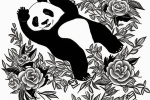 Panda mir Diamanten tattoo idea