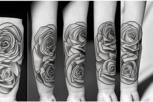 rectangle containing an iris and a rose tattoo idea