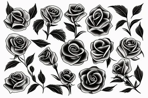 rectangle containing an iris and a rose tattoo idea