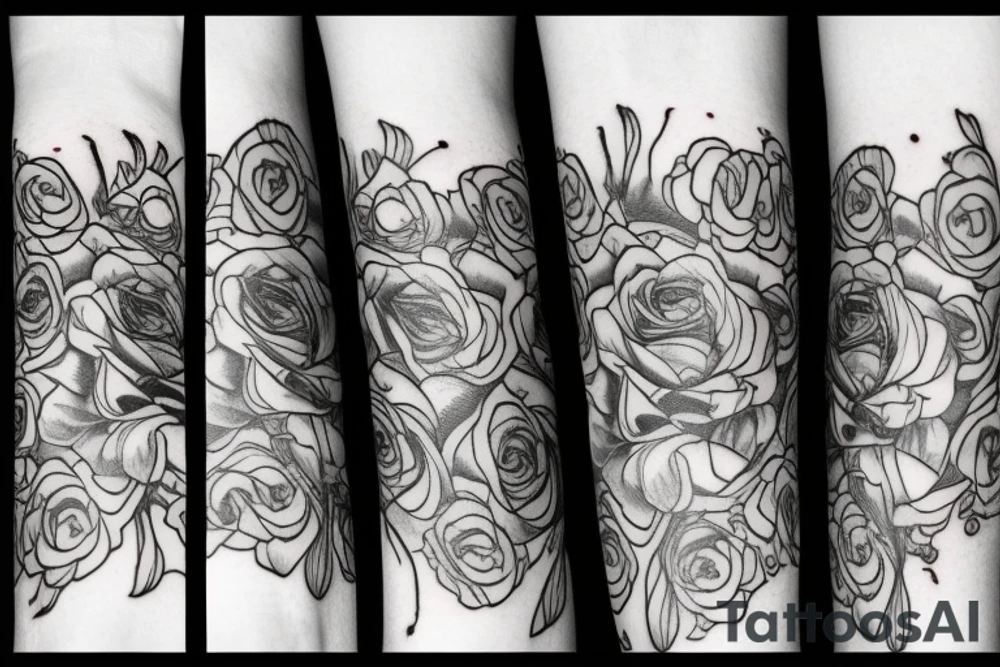 psychedelic rose and iris tattoo idea
