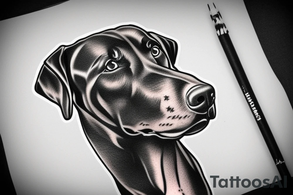 Dobermann mit zigarettte tattoo idea