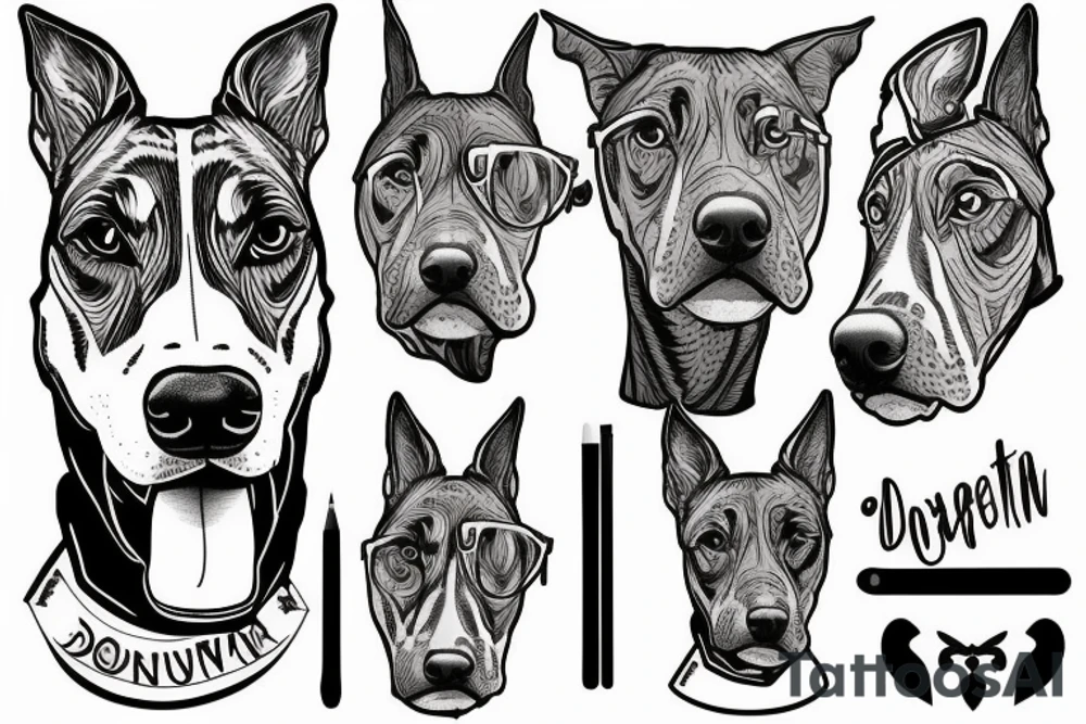 Dobermann mit joint im mund tattoo idea