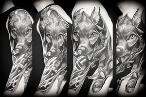 Dobermann mit joint im mund tattoo idea
