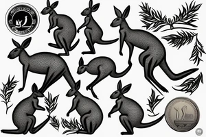 A Kangaroo hopping like the one on the Australian halfpenny coin tattoo idea