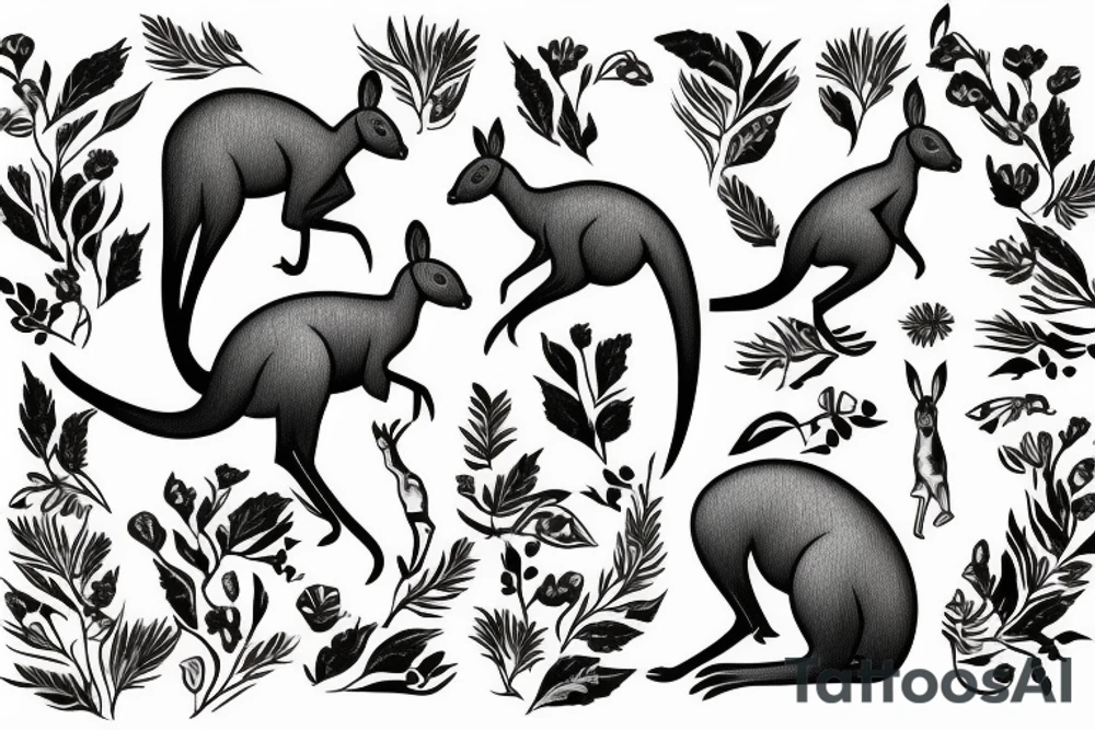 A Kangaroo hopping like the one on the Australian halfpenny coin tattoo idea