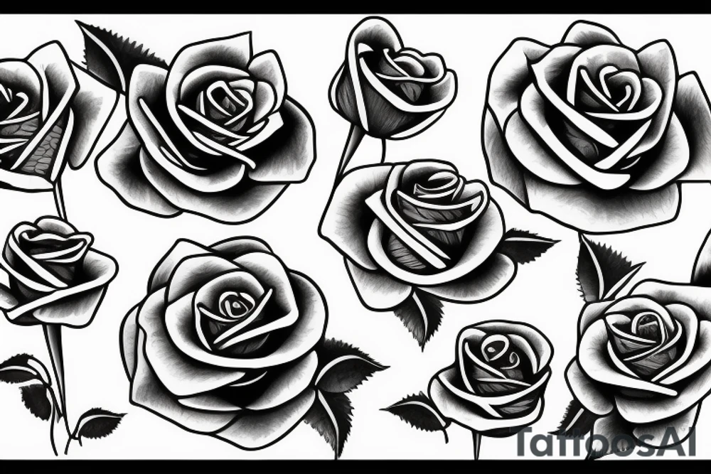 Car music roses tattoo idea
