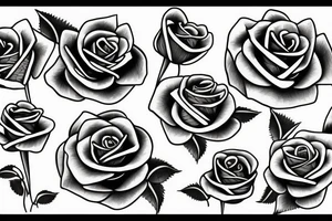 Car music roses tattoo idea