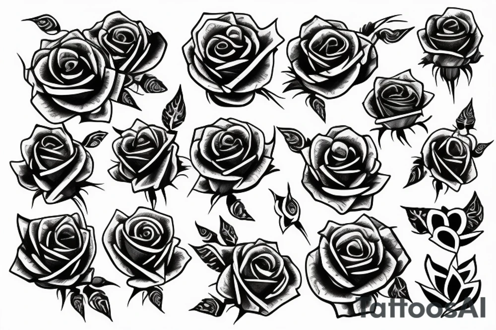 Car music roses tattoo idea