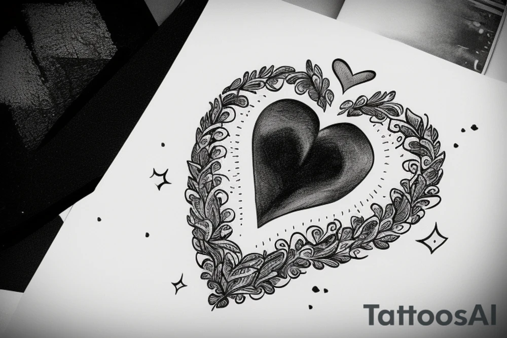 Heart with writing Klaudia tattoo idea