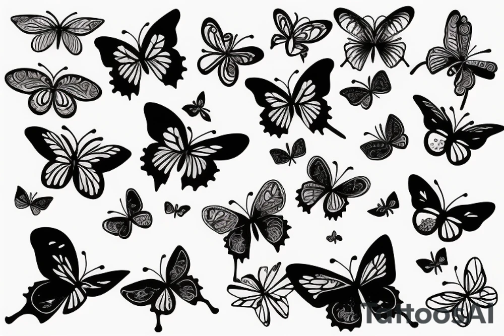 Butterflies set free tattoo idea