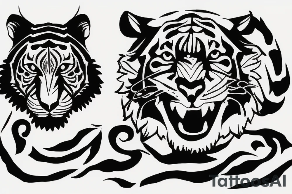tiger walking tattoo idea