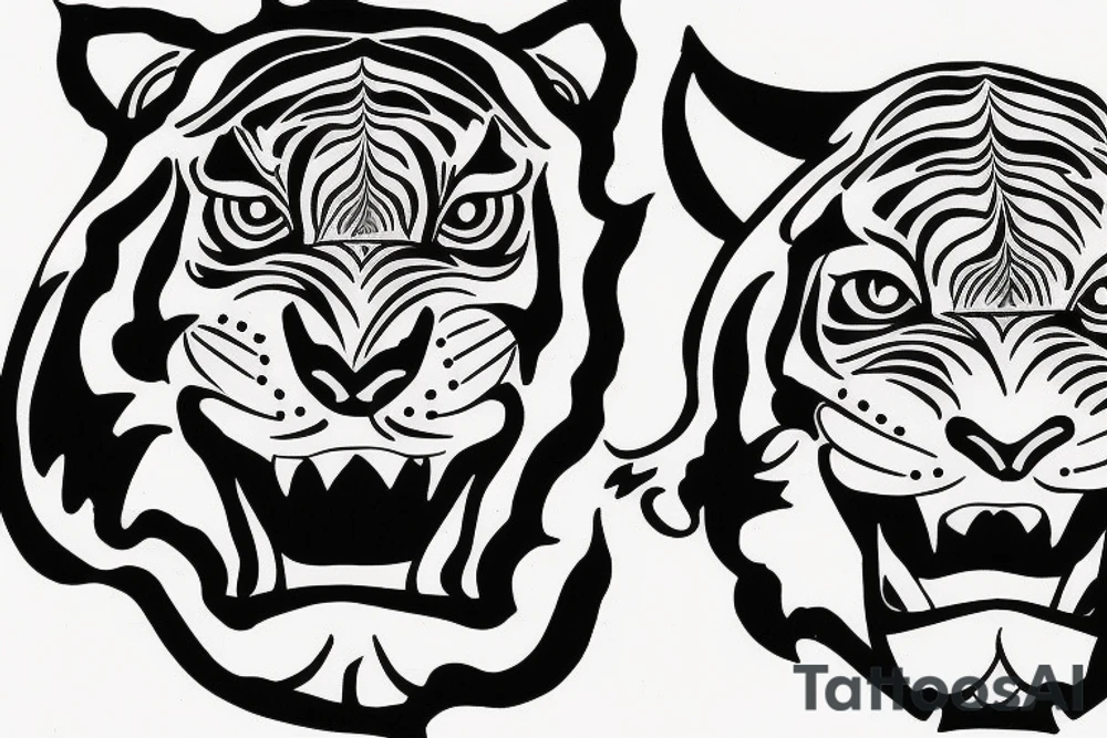 tiger walking tattoo idea