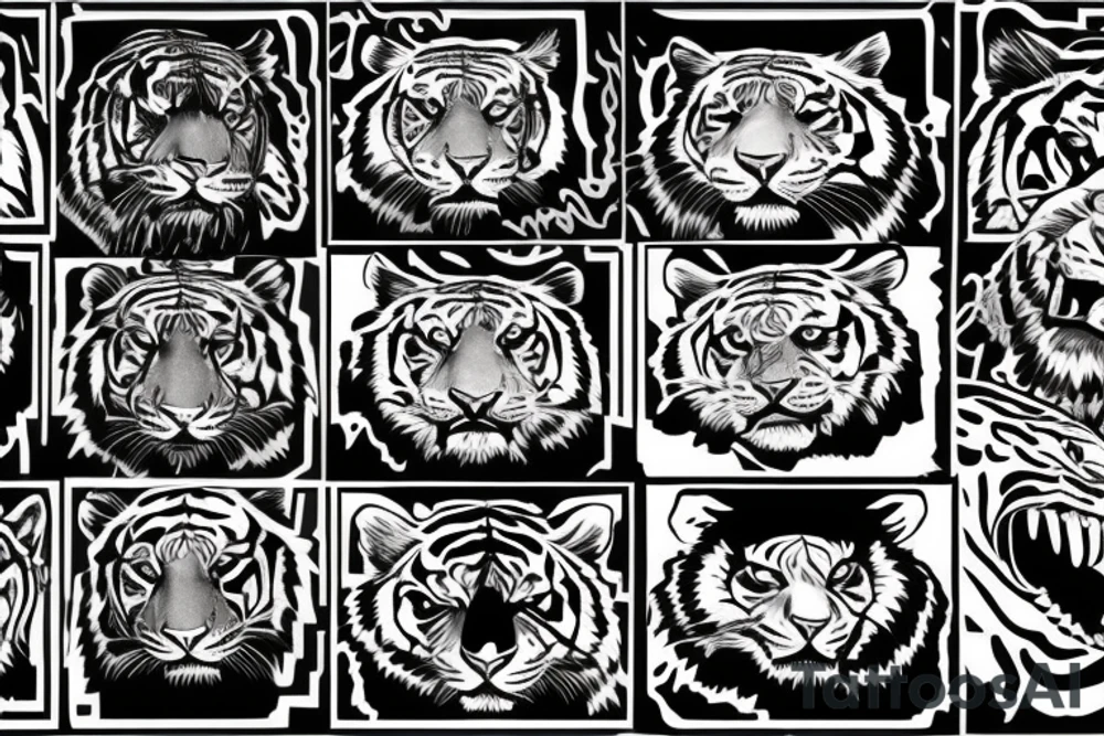 tiger walking tattoo idea