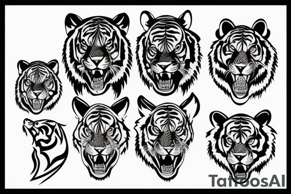 tiger walking tattoo idea