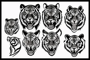 tiger walking tattoo idea