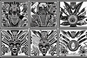 cyber tribal tattoo idea