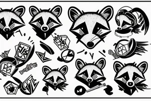 Racoon playing as dj tattoo idea