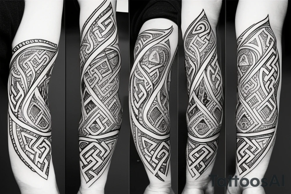 Sleeve, Viking, Native American, family, Arabic, arrow, sword, warrior, Star on elbow tattoo idea